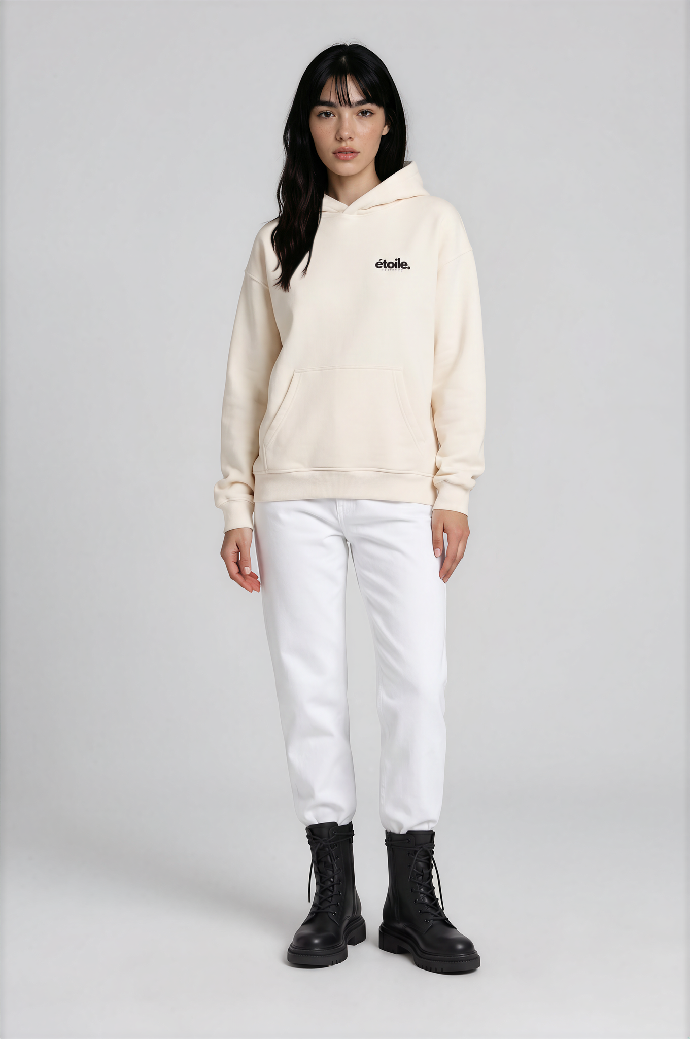 CREAM BASIC HOODIE